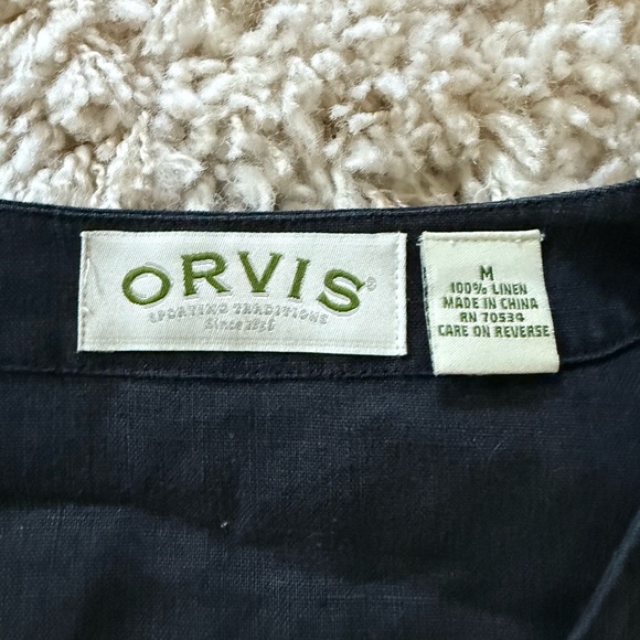 Orvis Black Button Down Shirt Short Sleeve Casual - Picture 5 of 6